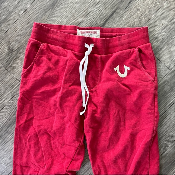 True Religion Mens Red Jogger Sweat Pants Size Large - Picture 2 of 7